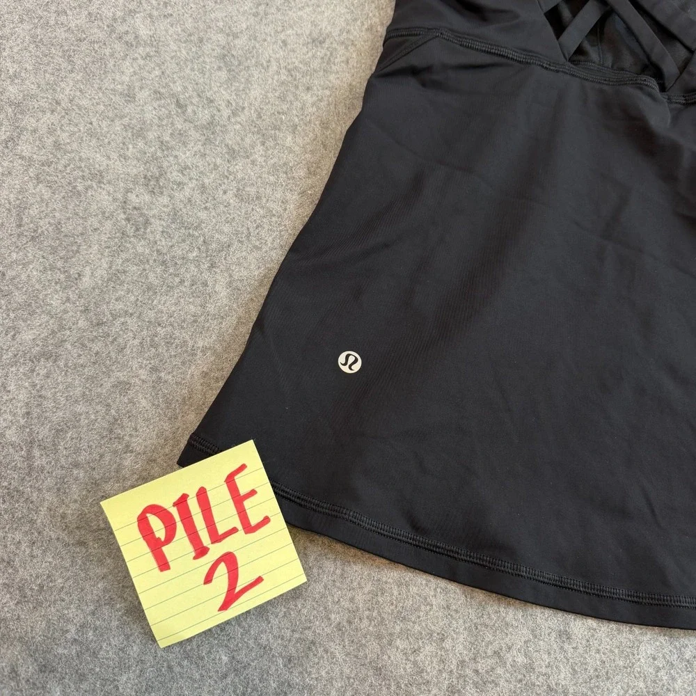 Lululemon Athletica Black Luon Compression Strappy Tank Top Women's Size 2